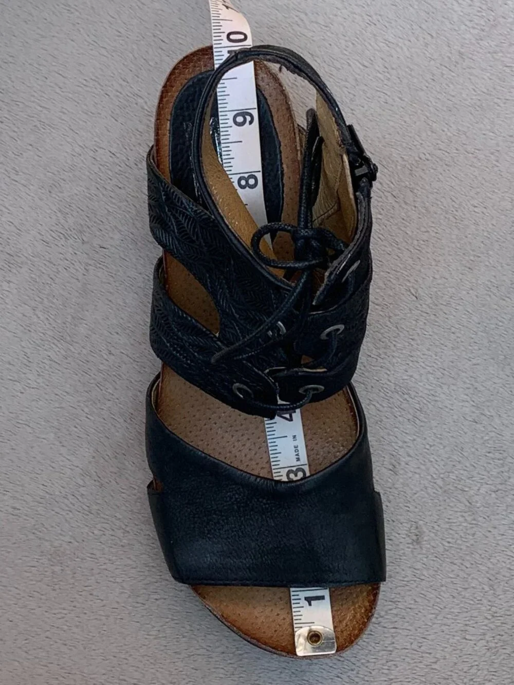 Miz Mooz Sierra Leather Demi Wedge Sandals Sz39